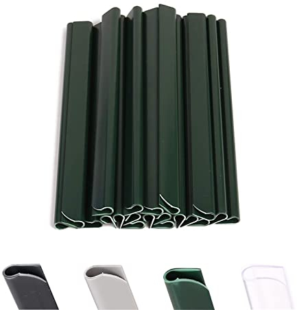 NEWUPZSI Lot de 50 Clips de Fixation en PVC pour Bandes Brise-Vue Transparent, Clips de Fixation Brise Vue Cloture, Rails, Bandes de Fixation pour Écran Pare-Vue de Qualité Supérieure (Vert)
