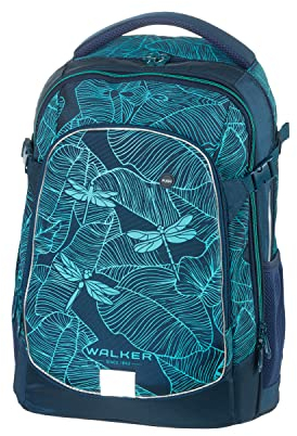 Walker 42039-064 - Schulrucksack Fame 2.0 Glow in the Dark mit 2 Fächern, Seitentaschen und Leucht-Effekt, Schultasche inkl. Rücken-Polsterung, verstellbarem Schulter- und Brustgurt