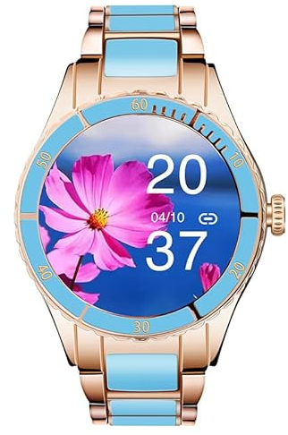 D'llesell Smart Watch Für Frauen, Bluetooth Sprechendes Herzfrequenz-Blutdruckmessgerät, Musikwiedergabe, Sport-Smart-Armband (Blau)