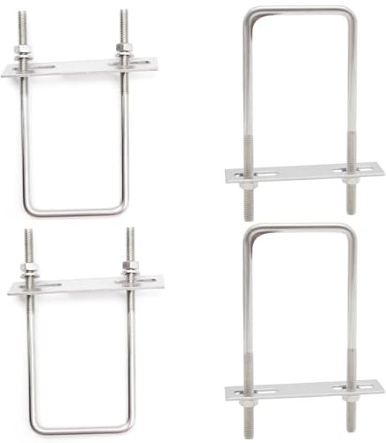 CEEYSEE Juego de 4 tornillos en U M6 de 50 x 120 mm, acero inoxidable 304, para fijación de tubos, vehículos, barcos, puentes, túneles (U/M6-50 x 120 mm)