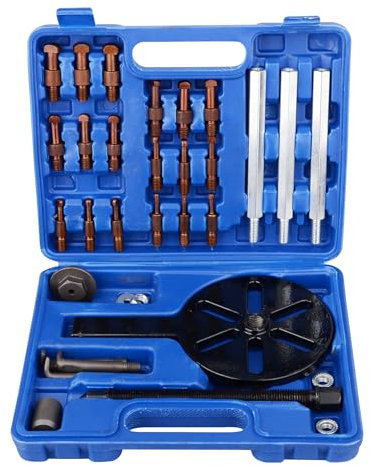 DAYUAN 21 in 1 Bearing Puller Set, Inner Hole Three-Jaw Puller with Curved Hook and 6 Sizes of Collets Multifunctional Bearing Removal Tool