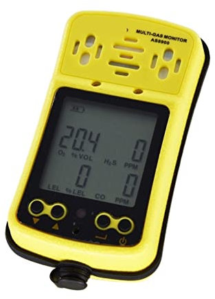 Sensor inteligente AS8900 Monitor portátil de detección de múltiples gases 4 en 1 O2 H2S CO Gas combustible Oxígeno Sulfuro de hidrógeno Monóxido de carbono - Detector de gases múltiples