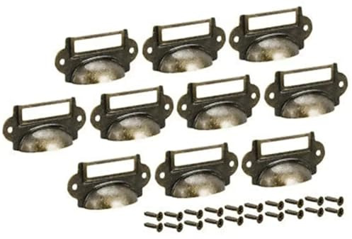Etikettramar, Etiketthållare Antik Mässing 50 st 70x33mm Låddrag
