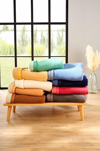 Couverture Laine Mais/Champagne 220 x 240 cm - POYET MOTTE - Gamme Aubisque - Made in France