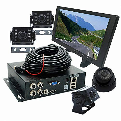 Wenichen 4 canaux 1080p Hdvr kit pour véhicule Bus Camion Remorque – 4 CH disque dur Enregistreur vidéo + 4 x 720p Face avant vue arrière appareils photo + 25,7 cm moniteur HDMI Ultra Clair + 4 pcs