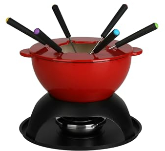 MENASTYL - Service à fondue GENTIANE 10 pièces en fonte - 6020997 - Idéal pour vos fondues au fromage ou bourguignonnes !