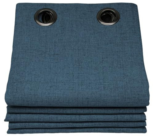 Moondream LumenControl™ Verdunkelungsvorhang | Licht+Sonnenschutz | 100% Lichtschutz | EU Herstellung | Ösen | Blau MC56 | 130B x 260H cm