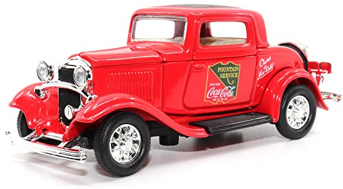 Motor city classics Coca-Cola Diecast Collectible | 1932 Ford Coupe Fountain Service | 1:43 Diecast Scale Model 443030 | Officially Licensed Coca-Cola Diecast