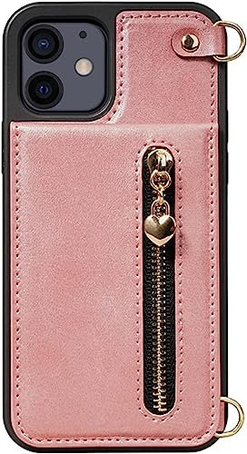 ONECMN Étui de téléphone pour iPhone 14/14 Pro/14 Plus/14 Pro Max, étui portefeuille en cuir, avec miroir de maquillage, ceinture pectorale amovible, porte-cartes, coque arrière de protection (couleur