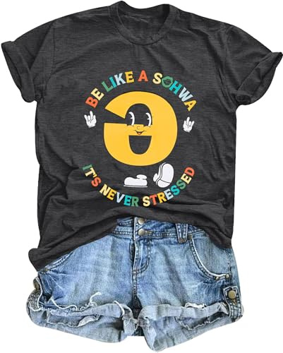 Be Like A Schwa It's Never Stressed Shirt Women Autism Awareness T Shirts Speech Therapy Dyslexia Tees Tops Dark Grey