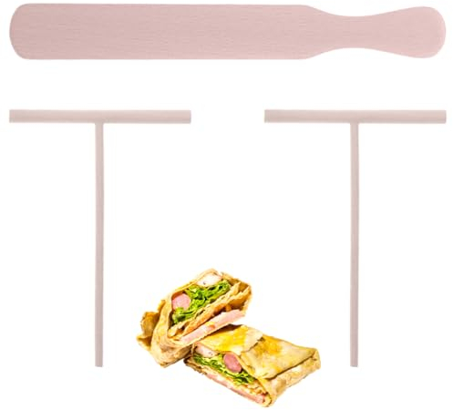 IBXWMNG Spatola per Crêpes Set da 3 Distributore di Crêpes con Spatola in Legno per creare Frittelle, Omelette e altro ancora，Strumento da Cucina indispensabile per deliziose Crepes