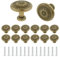 Lot de 14 boutons de placard en bronze antique vintage à motif floral pour commode, armoire, commode, porte d'armoire