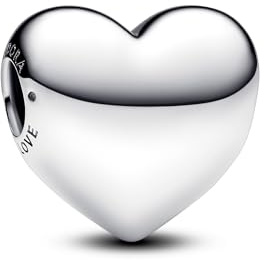 PANDORA Moments Be Love Gravierbares großes Herz Charm aus Sterling Silber, Kompatibel Moments Armbänder, 793440C00