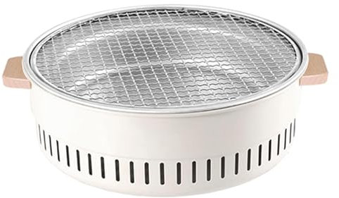 Barbecue portatile a carbonella e affumicatore, robusto barbecue da campeggio, resistente al calore a carbonella e forno per affumicatura con capacità sufficiente per picnic da campeggio all'aperto