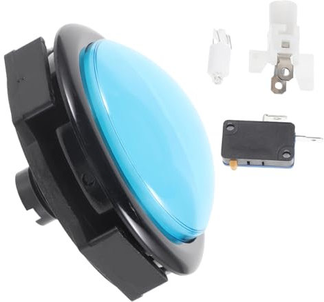 Healeved Pulsante di Gioco con Luce LED e Supporto Pulsante di Ricambio per Macchina da Gioco Resistente in Metallo e Plastica Adatto per Casa Scuola