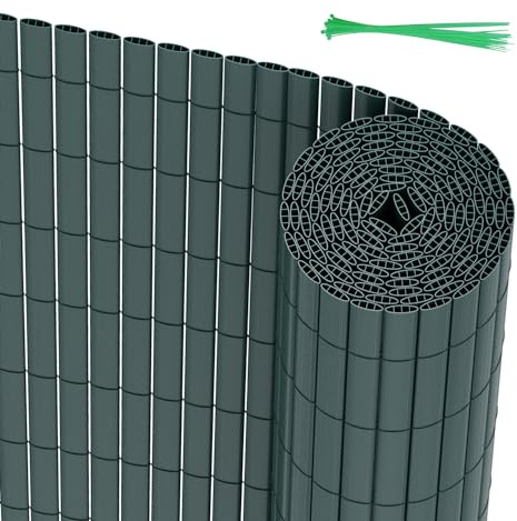 Peviasot Brise-vue en PVC 120 x 500 cm, coupe-vent, protection contre le vent, design triple renforcé pour jardin, balcon, terrasse, clôture brise-vue résistante à la moisissure, avec rubans de