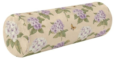 Full Moon - Federa per cuscino cervicale in memory foam per ginocchia/gamba/collo, retro Phlox, colore: beige