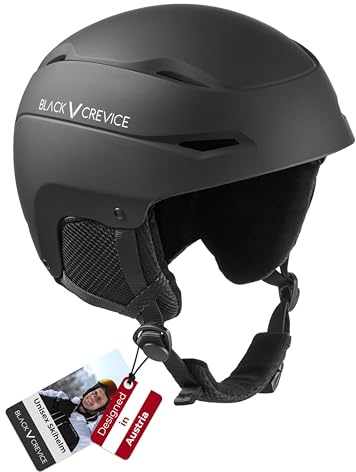 BLACK CREVICE Skihelm Gröden in Schwarz I M (56-58 cm) I Snowboard- & Hybrid-Helm mit ABS-Hartschale & EPS-Innenkern I Stufenlos verstellbar I Robust, stoßfest & leicht