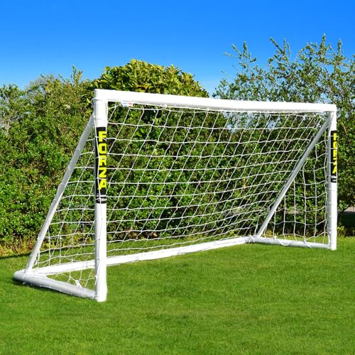 FORZA 2,4m x 1,2m But de Football PVC Imperméable avec Système de ‘Verrouillage’ (Mur de Tir, Sac de Transport & Ballon en Option) - Cage de Foot Enfant (1. But Seul)