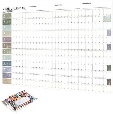 2026 planerare kalender - väggdekoration 74 x 51 cm med påminnelsetiketter - månadskalender | för planering av arbete skola semester