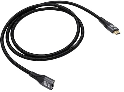 ASHATA 16K 96Gbps 2.2 Förlängningskabel, Hane Till Hona 4,9ft Förlängningssladd Stöder 8K 240Hz HDR EARC VRR ALLM för Laptop TV Gaming Console
