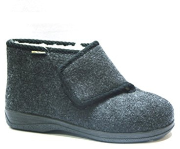 Intermax Pantuflas de velcro con forma de bota para hombre, color negro, antracita, 40 EU