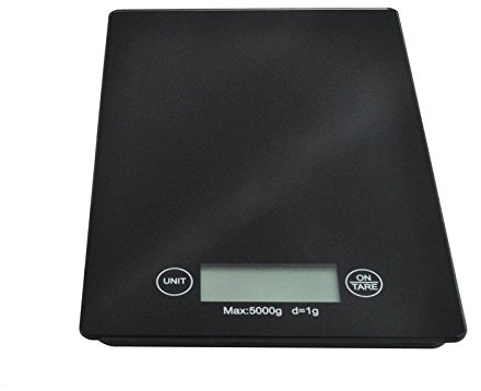 ISO TRADE Waage Elektronische Küchenwaage Digital-Waage 5KG 5000g/1g Briefwaage Slim 1158