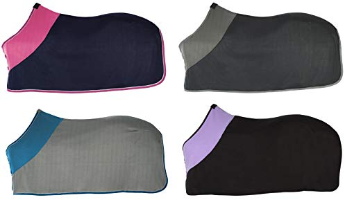 PFIFF 100983 Polarfleecedecke Fleecedecke Pferdedecke Abschwitzdecke, Grau/Blau, 145