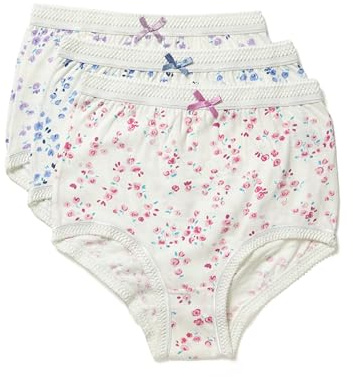 Marlon Women's Elizabeth Full Brief, Multicolour (Print (Cream Ground) Print (Cream Ground), 14 (Size: 12/14) (Pack of 3)