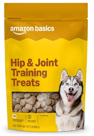 Amazon Basics Chicken Flavor Hip & Joint Training Treats for Dogs, 2 lb. Bag (32 oz) (Previously Wag)