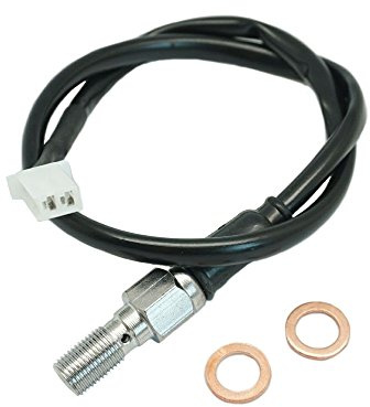 Motorcykel universal M10 x 1,00 mm fram bak hydraulisk broms bromsbelägg cylinderpump bromsljus brytare stoppljuskontakt med hålskruv för skoter Moped Dirt Pit Bike ATV Yamaha Kawasaki