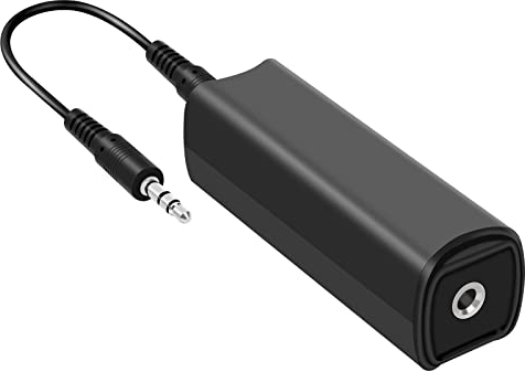 Friencity Ground Loop Filter Noise Isolator with 3.5mm (1/20.3 cm) Audio Cable for Car Audio/Home Stereo System, Eliminate Brumming and Summing Noises Completely