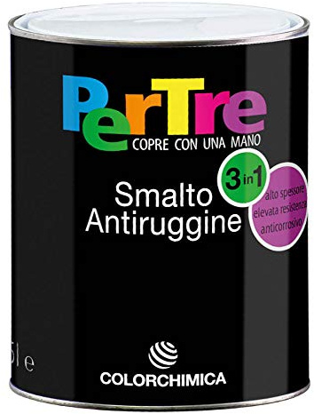 SMALTO ANTIRUGGINE PER TRE - FERRO, LEGNO E NAUTICA (0,750 ml, BIANCO OPACO)