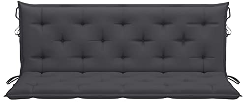 Susany Auflage für Hollywoodschaukel & Gartenbank, Gartenschaukelkissen Bankkissen Bankauflage Sitzkissen Anthrazit 150 cm Stoff