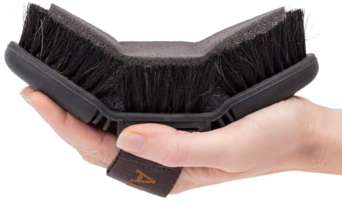 Animalon Schwamm Kardätsche | Flexible & hochwertige Pferdebürste mit integriertem Schwamm | einfaches Waschen deines Pferdes (braun)