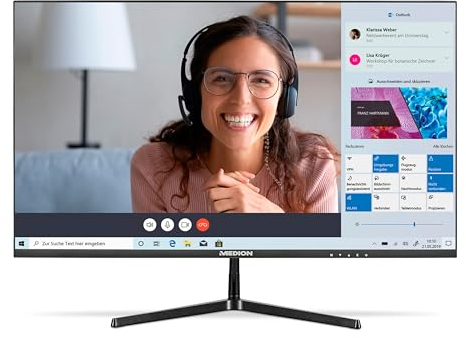 MEDION PC Monitor 24 Zoll (60,5 cm PC Bildschirm, Full HD, HDR, mit Lautsprecher, HDMI TV Anschluss, DisplayPort, 1080p Computer Display, 16:9, P54242 MD 20152)