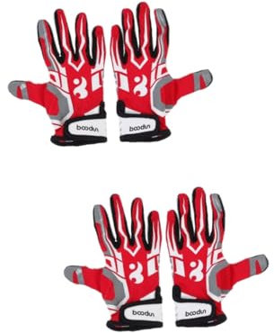 POPETPOP 2 Paar Fußballhandschuh Hockey-Handschuhe Guantes para Nieve para Hombres Kickboxhandschuhe Fahrradhandschuhe Sparring Vollfingerhandschuhe Rot Gewidmet Kieselgel