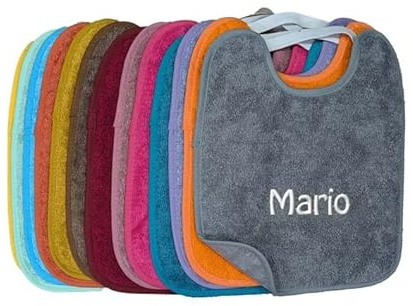 Genérico Pack 5 Baberos Guardería con Goma Personalizado