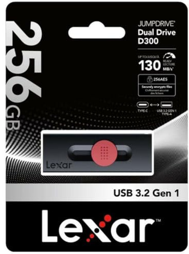 Lexar Dual-USB-Stick, Schwarz, 256 GB