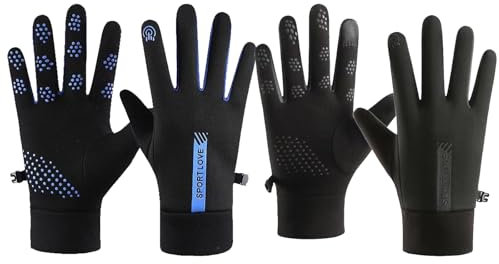 DKDDSSS 2 Paia Guanti Moto Invernali, Impermeabili Guanti Touch Screen Invernali, Guanti Invernali Caldi, Guanti Invernali Antivento Termici Impermeabili per Uomo e Donna, per Moto, Bici, Corsa