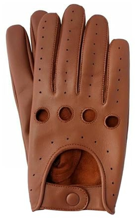 COLOURLINX Gants de conduite en cuir pour homme italien Design souple et fin en cuir d'agneau pour le gym et le fauteuil roulant (Marron clair, M)