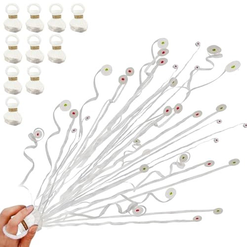 Stelle Filanti Carnevale, Hillylolly 10 Pezzi Spara Lancia Stelle Filanti Compleanno Sposa, Matrimonio, Facile da Pulire, per Compleanni, Matrimoni, Feste di Capodanno(Bianco)