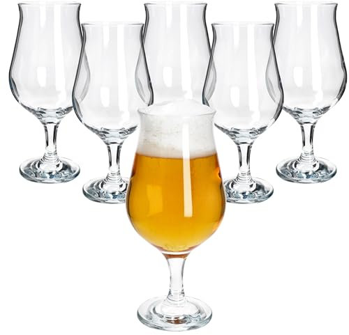 MamboCat Lot de 6 verres à bière Hook Pils I 300 ml, hauteur 19 cm I pour 6 personnes I Tulipe à bière en verre avec pied I Verre à bière transparent 0,3 l I Verres à bière pour fêtes, anniversaires,