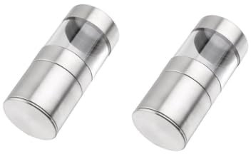 Western Gadget Stainless Steel Salt and Pepper Grinder Set Pair with Clear Glass Shaker, Manual Adjustable Mill for Coarse or Fine Grinding, Easy Refill, Friction-Resistant, Pack of 2