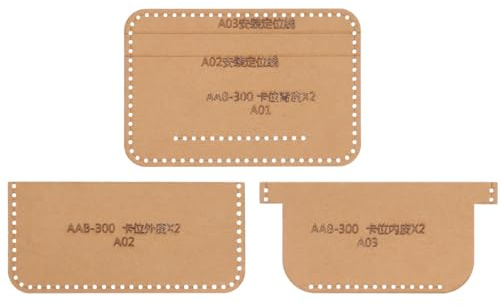 PRETYZOOM Plantillas en Papel Kraft de Patrones para Billeteras de Cuero Dimensiones Precisas y Reutilizables para Manualidades DIY y Fabricación de Carteras
