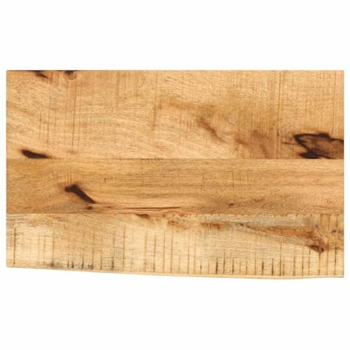 IBUQDDV Tavolo in legno massello 50 x 40 x 3,8 cm con bordo rustico in robusto legno di mango per rinnovare il tavolo, versatile piastra di mobili, venature naturali del legno, semplice