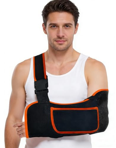 KIKAWORD Arm Sling for Women Men with Enhanced Size, Arm Sling for Shoulder Wrist Injury, Reversible Adjustable Shoulder sling for arm Support with Neck Pad