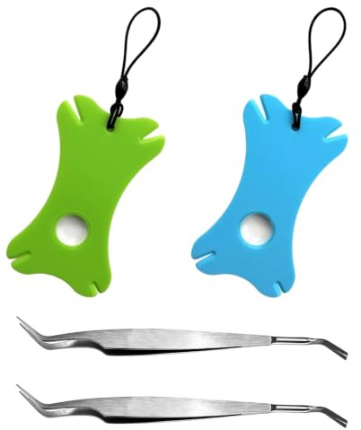 2 PCS Removedor de Garrapatas 2 en 1, 2 PCS Tarjeta de Garrapatas con Lupa