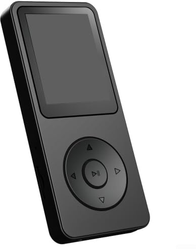 5,4 MP3-spelare med 1,77 tums skärm, bärbar HiFi-musikspelare med för FM-radio, E-bok, röstinspelare, förlustfritt ljud, stöder 128 GB minneskort för barn vuxna daglig användning (svart 128 GB)