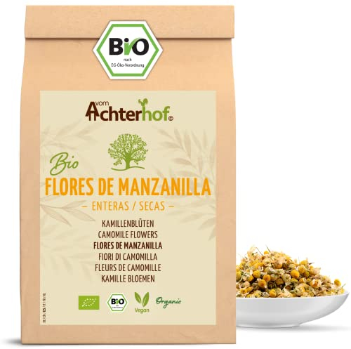 Fleurs de camomille biologique 1000g | entières et séchées | en qualité biologique | thé de camomille de fleurs entières | 100% naturel | goût légèrement amer et délicat | vom Achterhof